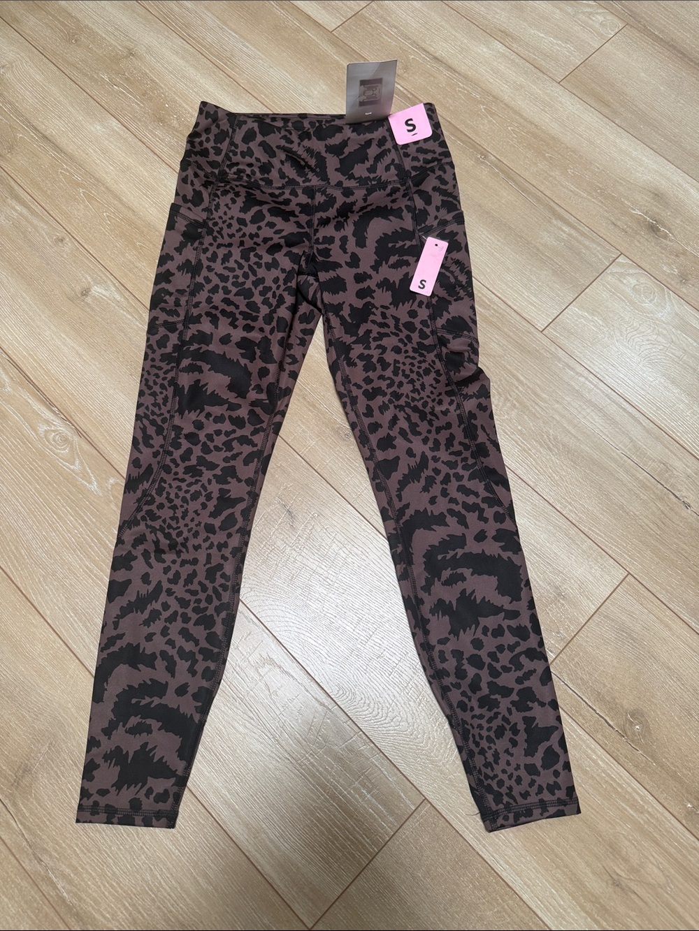 High-Rise Leopard Print Leggings - Brown/Black